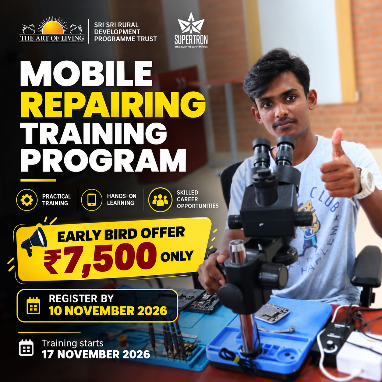 Mobile Repairing Training Program 17 Nov to 22 Dec (Early Bird offer till 10th November)